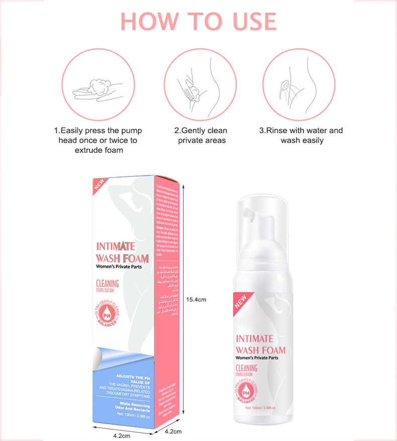 Antibakterijski dezodorans vulve za žene za privatnu njegu sterilizacija i čišćenje protiv svraba Intiman Foam Mousse Solution (2)